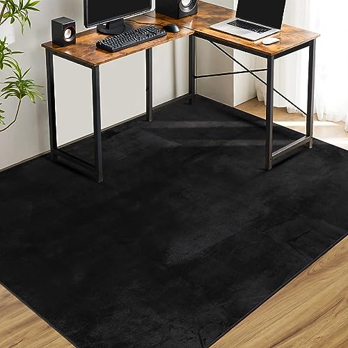 QQpony Chair Mat for Hard Floor, 75" x 60" Large Chair Mat for Hardwood Floor, Flannel Fabric Desk Rug for Hard Surface, Protector Floor Chair Ma