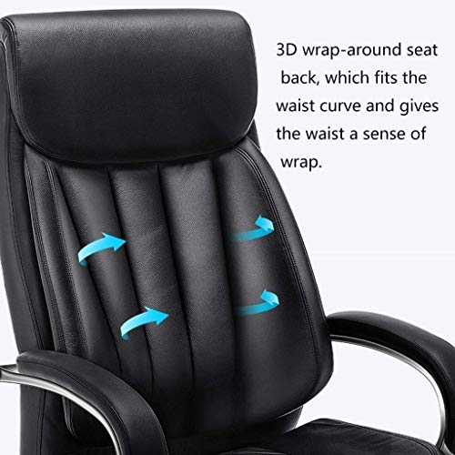 LZQDM Office Chair Desk Ergonomic Swivel Executive Adjustable Task Computer High Back Chair with Back Support in Home,Black
