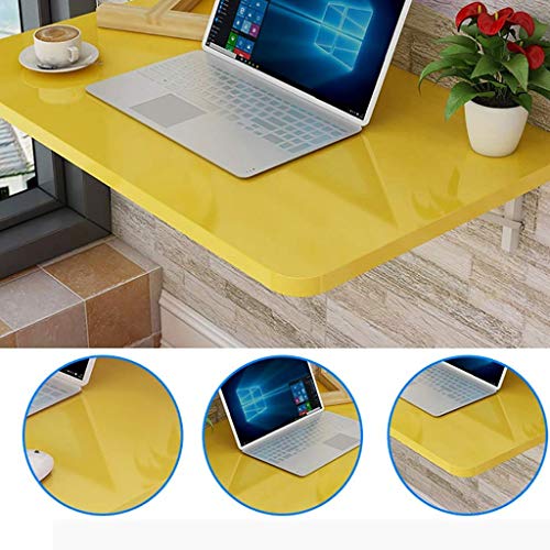NXYJD Wall-Mounted Drop-Leaf Table, Folding Kitchen Table Desk, Home Office Table Desk Workstation Computer Desk with Storage Shelves