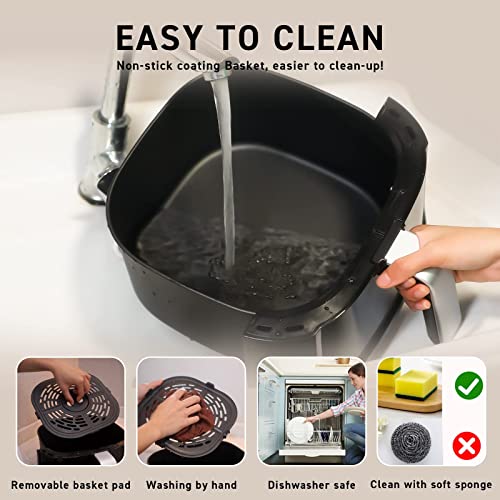 DIDO Air Fryer 5.5L with Rapid Air Circulation,1700W Air Fryers for Home Use with 60 Minute Timer&Temperature,Nonstick Basket for Healthy Oil Fre