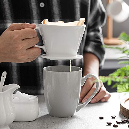 DOWAN Pour Over Coffee Dripper, Non Electric Pour Over Coffee Maker, Porcelain Slow Brewing Accessories for Home, Café, Restaurants, Easy Manual