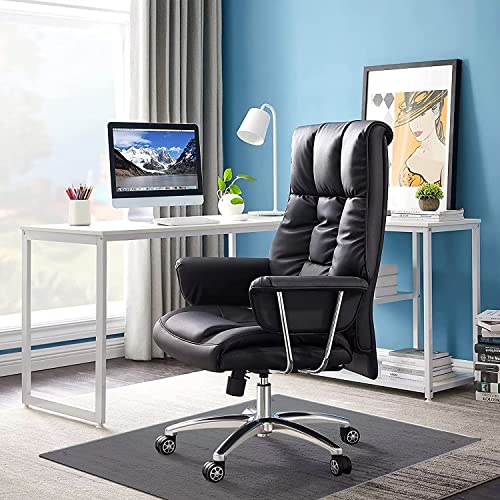 Natsukage Glass Chair Mat, 36" Round x 1/4" Thick Tempered Glass Office Chair Mat for Carpet or Hardwood Floor - Effortless Rolling, Easy to Clea