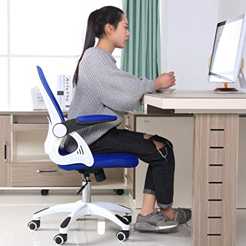 N/A Office Chair Swivel Ergonomic Lumbar Support Breathable Mesh Chair Adjustable Height (Color : White-style)