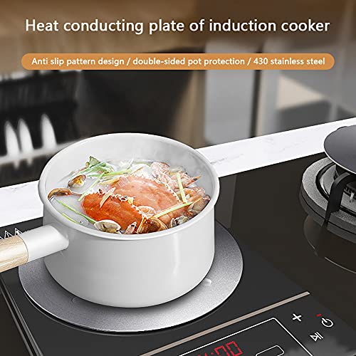 WANAONE Heat Diffuser Induction Plate, Induction Adapter Plate with Separable Handle, Stainless Steel Hob Heat Diffuser Ring Plate, Glass Cooktop