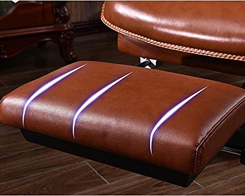 YT.JYUERI Relax Comfortably Safe Office Chairs, Managerial Chairs Home Office Desk Chairs Solid Wood Cowhide boss Chairs, Ergonomic Chairs, Execu