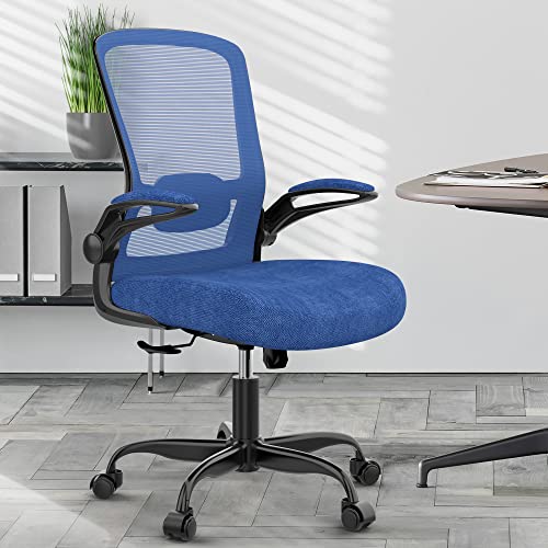 Office Chair, Ergonomic Desk Chair with Adjustable Lumbar Support, High Back Mesh Computer Chair with Flip-up Armrests-BIFMA Passed Task Chairs,