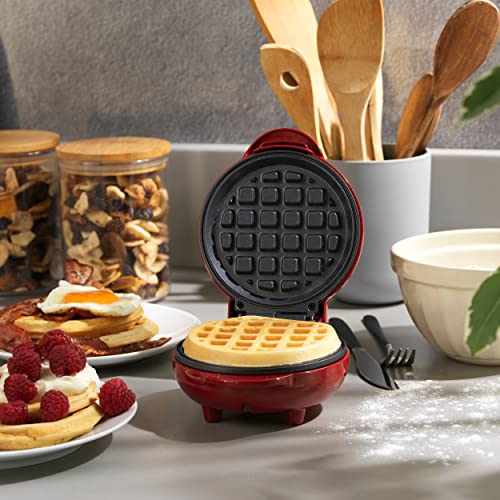 Giles & Posner® EK4214G Mini Waffle Maker, Non-Stick Electric Waffle Machine, 550 W, Compact Snack Maker, Fun Cooking with Power/Ready Indicator
