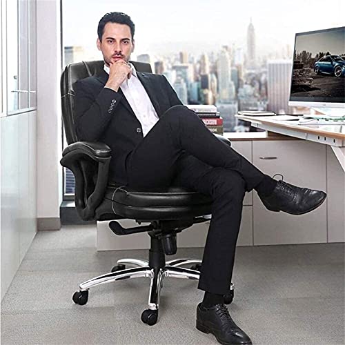 YT.JYUERI Relax Comfortably Safe Ergonomic Chair Office High Back Adjustable Managerial Home Desk Swivel Computer Cowhide Leather Chair with Lumb