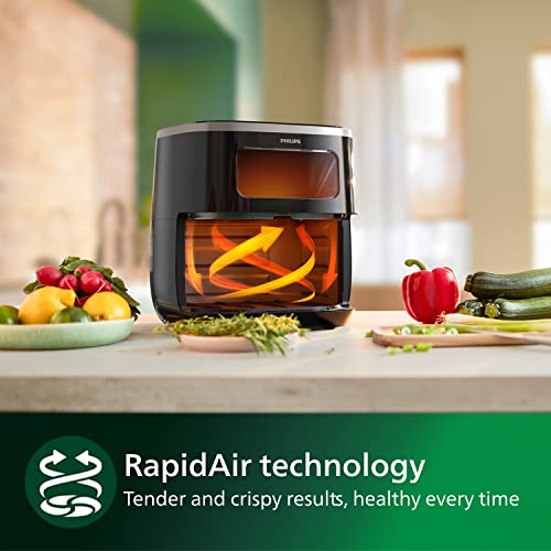 Philips Airfryer 3000 Series XL, 5.6 L, See-through window, 14-in-1 Cooking Functions, 90%* Less fat with RapidAir Technology, Recipe app, Easy t