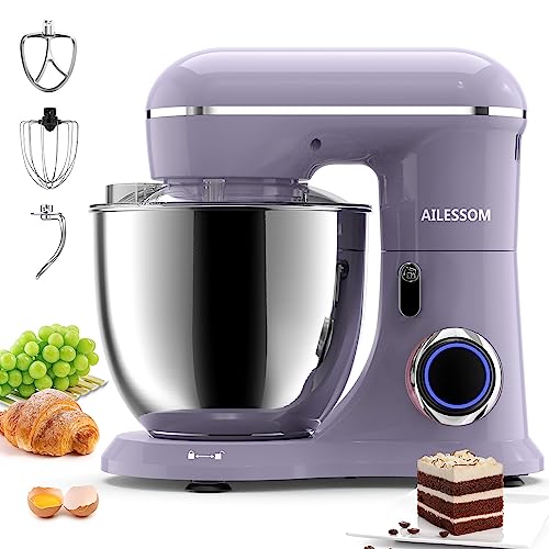AILESSOM 3-IN-1 Electric Stand Mixer, 660W 10-Speed With Pulse Button, Attachments include 6.5QT Bowl, Dough Hook, Beater, Whisk for Most Home Co