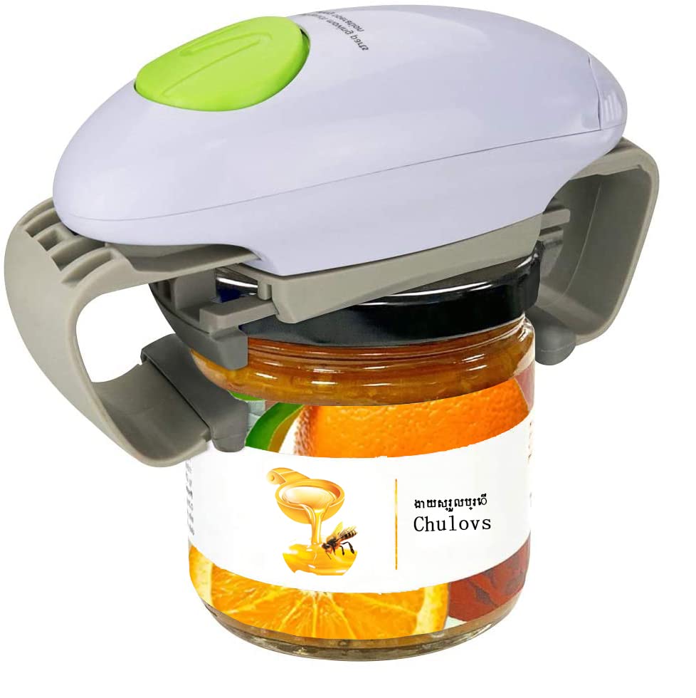 Chulovs Electric Jar Opener, Kitchen Gadget Strong Tough Automatic Jar Opener for New Sealed Jars,The Hands Free Jar Opener with Less Effort to O