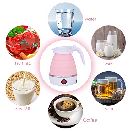 Foldable Electric Kettle, Portable Kettle for Travel, Silicone Electric Water Boiler, Tea Heater, Coffee Maker, Collapsible Kettle