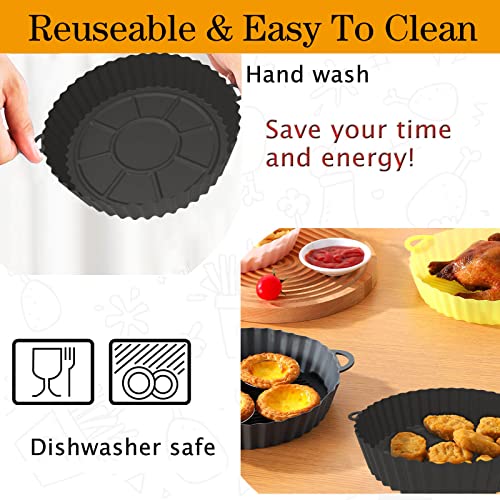 Air Fryer Silicone Pot, 7.5inch Reusable Air Fryer Liners, Air Fryer Accessories, Air Fryer Silicone Liner, Airfryer Liners Air Fryer Basket Fits