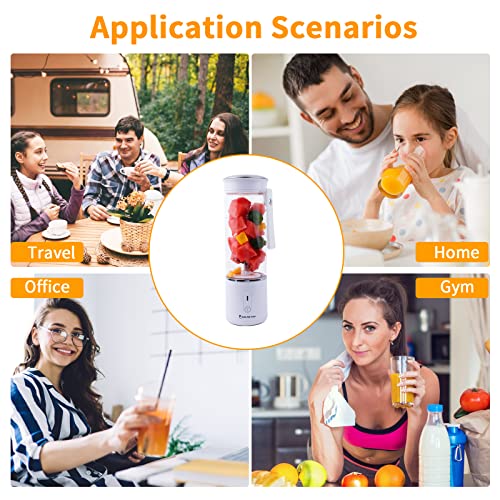 Fresh Juice Blender Bottle, Portable Blender Smoothie Maker with 6 Blades, 450ml Electric Mini Blender Portable Blender Bottle USB Rechargeable,