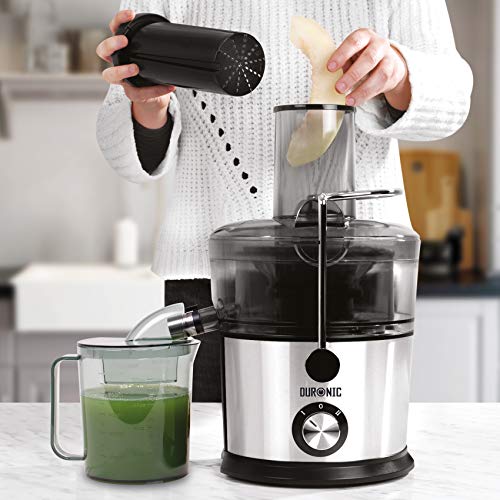 Duronic Centrifugal Juice Extractor JE7C | 2 Speed Settings 800W | Stainless-Steel Juicer | Whole Fruit and Vegetables | Freshly Squeezed | 1L Ju
