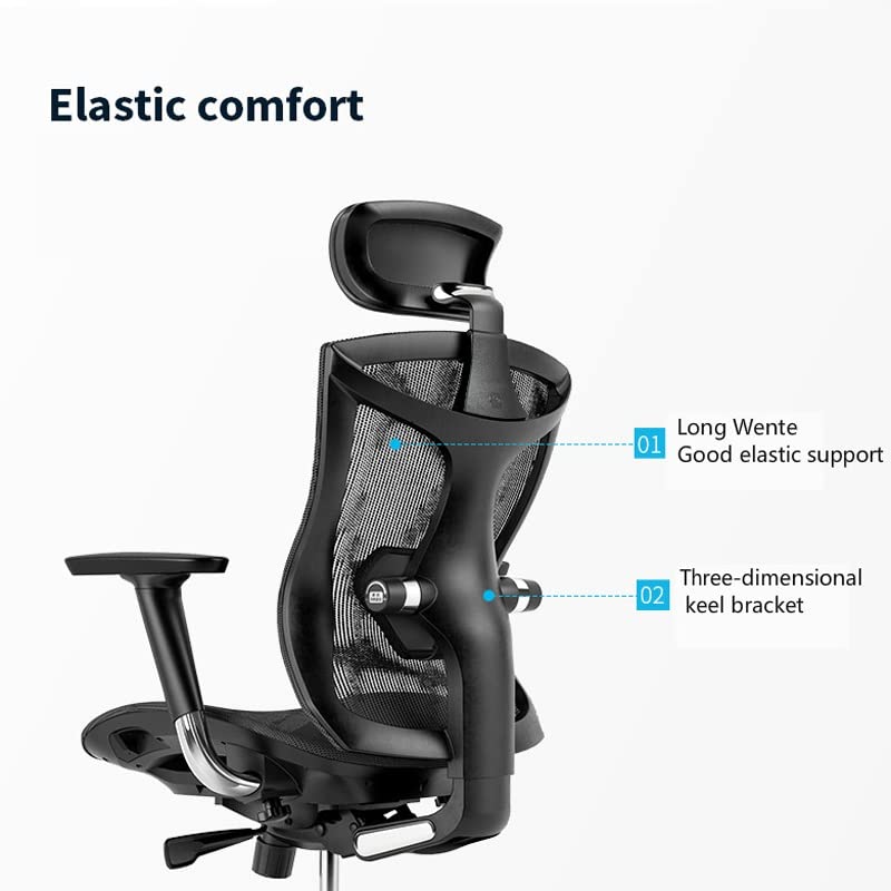 TFIIEXFL Ergonomic Computer Chair Home Waist Engineering Office Chair E-sports Seat Human Design Multi-function Adjustment
