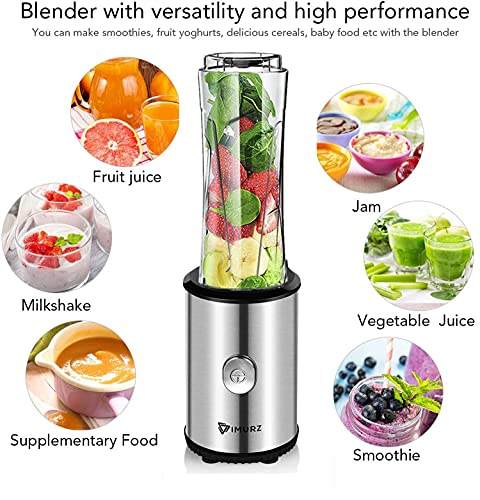 Personal Blender Smoothies Maker with 2 x 600ml Tritan Blending Bottles for Smoothie, Milkshake, Fruit Vegetables Drinks,350W
