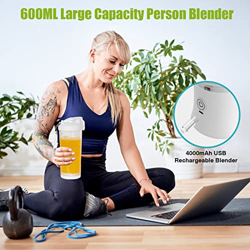 Suewow 2023 New Portable Blender,with 6 Blades Mini Blender,270 Watt for Shakes and Smoothies Waterproof Blender USB Rechargeable with 20 oz BPA