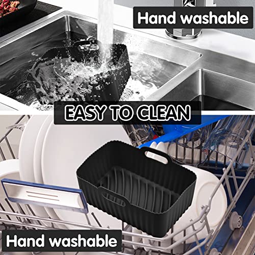 FOHYLOY Air Fryer Silicone Pot, 2 Pack Reusable Silicone Air Fryer Basket for Ninjas Dual Air Fryer, Silicone Pot Basket, Accessories for Air fry