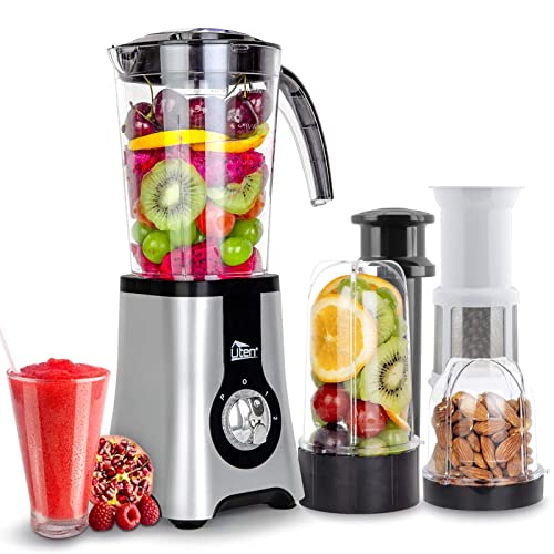 Jug Blenders, Uten Smoothie Blender with 1.25L Jug, Multi-Functional Smoothie Maker and Mixer for Juicers Fruit Vegetable 380W Automatic Blender