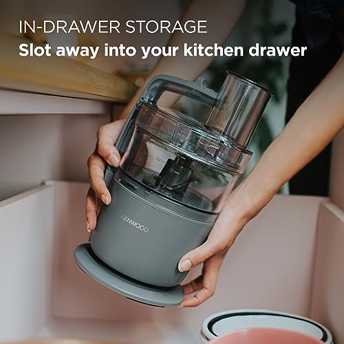 Kenwood, MultiPro Go FDP22.130GY, Food Processor, for Chopping, Slicing, Grating, Pureeing and Kneading Dough, with Express Serve, 1.3L Bowl, Kn