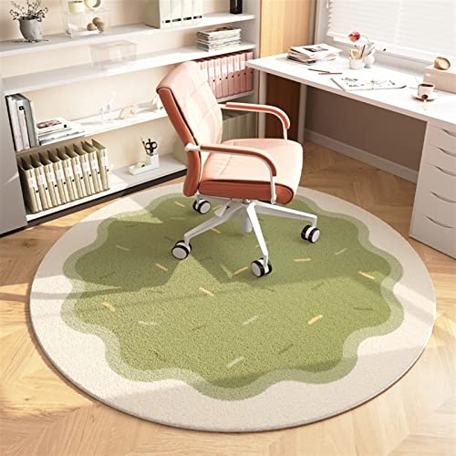 Liveinu Office Chair Mat for Hardwood & Tile Floor, Round Computer Gaming Rolling Chair Mat, Under Desk Low-Pile Rug, Large Anti-Slip Floor Prote