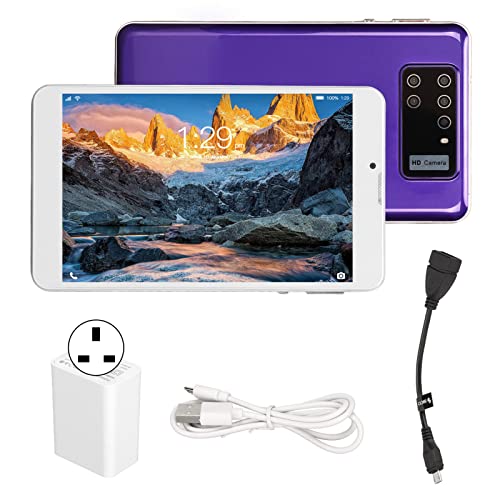 7 Inch Tablet IPS Screen Purple for Android 10 100‑240V 4GB 32GB 1200x1920 HD Resolution 6000mAh Battery Kids Tablet for Seniors (UK Plug)