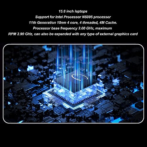 Aeun Laptop, 4 Core 4 Thread Laptop Computer Front 0.3MP Camera Dual Screen M.2 2280 100-240V 16G LPDDR4 N5095 Processor for Office (UK Plug 16G+