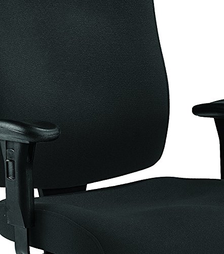 Office Hippo Professional 24 High Back Office Chair, 150 kg Weight Tolerance, 2D Arms, Asynchro Mechanism, Ratchet Back, Fabric, Black