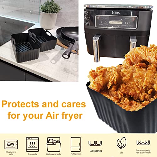 Air Fryer Liners fits Ninja or Tower Air fryers, Premium Quality Pack of 2, Reusable Air Fryer Silicone Liner for Ninja AF300 Air Fryer Accessori