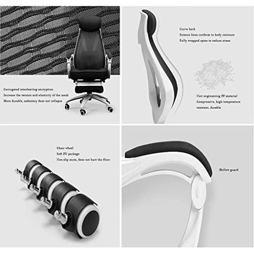 NXYJD Ergonomic High Back Executive Mesh Chair, with Adjustable Lumbar Support, Headrest and Armrests Office Chair Computer Chair