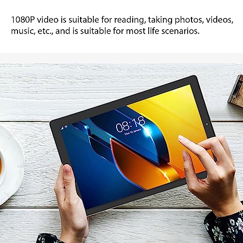 SUNGOOYUE 10.1 Inch 128GB Tablet, 6GB 128GB 10 Core CPU 8800mAh Dual Band 5G WiFi Type C MT6592 Tablet for Android 12-100‑240V (Blue) (UK Plug)