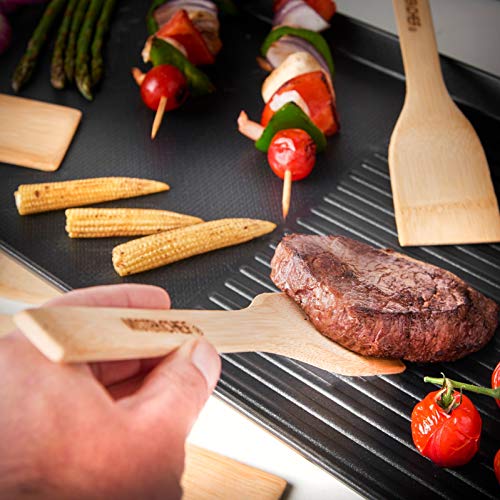 MisterChef XL Teppanyaki Grill - Electric BBQ Table Top Grill with Adjustable Temperature Control and 8 Spatulas - 1800W - Free Recipe Book Enclo