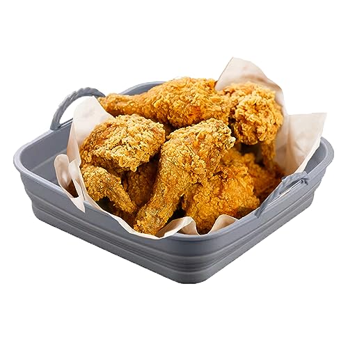 Silicone Pot for Hot Air Fryer,Reusable Air Fryer Pot Non-Stick Air Fryer Pot Food Grade Silicone Baking Tray Coking Accessories for Air Fryer, O