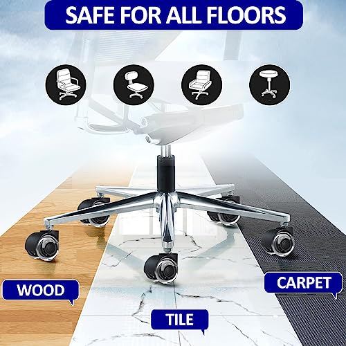 Office Chair Wheels,2 Inch Replacement for Hardwood and Carpet Floors, Heavy Duty Quiet Computer Desk Chair Casters, Universal Caster Wheels Size