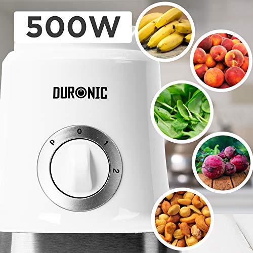 Duronic Electric Blender BL5 | 1.8 Litre BPA-Free Jug | 500W Motor | Stainless-Steel Ninja Sharp Blades | Pulse Mode | Blends to Make Smoothies,