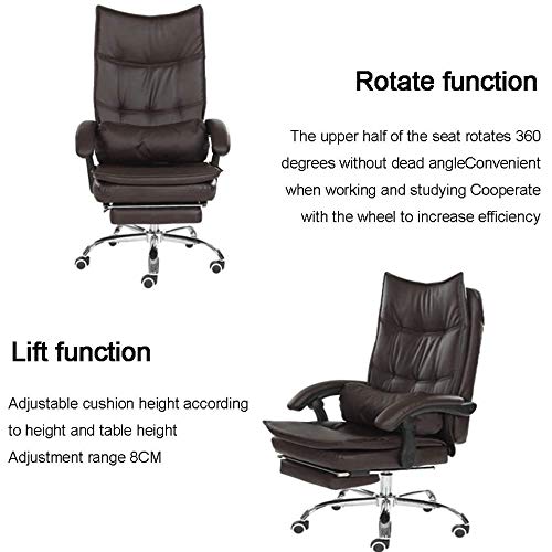 N/A Reclining Office Chair with Lumbar Support Ergonomic Adjustable Seat Height and Back Recline Desk and Task Chair (Color : Rosso)