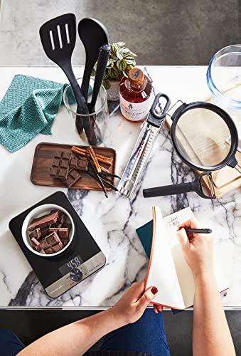 KitchenAid Digital Glass Top Kitchen Scale, 5000g Dry / 5000ml Liquid Capacity, Black