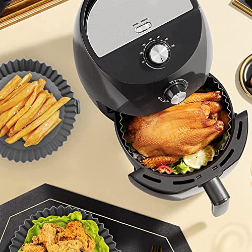 Air Fryer Silicone Pot, 3 Pack Reusable Silicone Air Fryer Liners, Air Fryer Accessories, Replacement for Disposable Parchment Paper Liner(7.3 in
