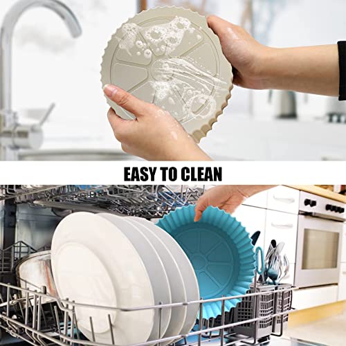 Air Fryer Silicone Liner, 2 Pack Reusable Silicone AirFryer Liners, 7.8 inch Air Fryer Accessories for Ninja COSORI Tower, Fits 3.6 to 6.8QT Air