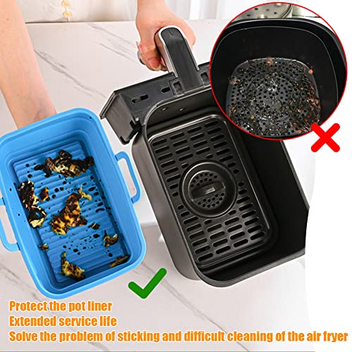Air Fryer Silicone Liner 9.5L Compatible with Ninja Dual Air Fryer AF451UK & AF400UK, Tower Air Fryer T17088, 2 Pack Reusable Foldable Silicone P