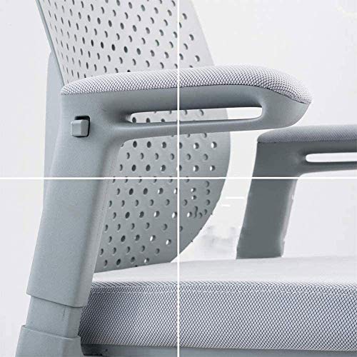 LUKEO Office Computer Desk Chairs for Home, Ergonomic Mid Back Fabric Mesh Swivel Office Chair with Lumbar Support (Color : Grey)