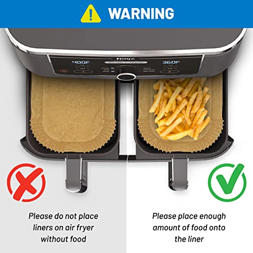 Air Fryer Liners Disposable 24.5cm/9.6in Disposable for Ninja Dual Parchement Paper Ninja Dual AF400UK AF300UK Ninja DZ201 (24.5CM/9.6 INCH Round