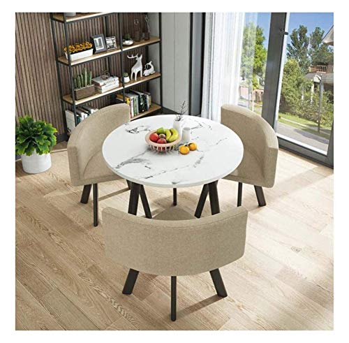 Kitchen Table Set, Office Table and Chair Set Conference Coffee Table Marble Round Table Office Table and Chair Combination Break Room Hotel Meet