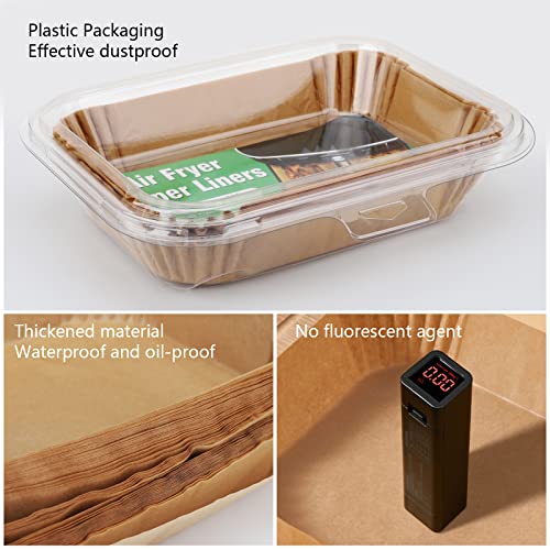 Honeueuen 100 PCS Air Fryer Disposable Paper Liners for Ninja Dual Air Fryer, Air Fryer Liners Rectangle 8.6 * 5.5in Air Fryer Disposable Paper L