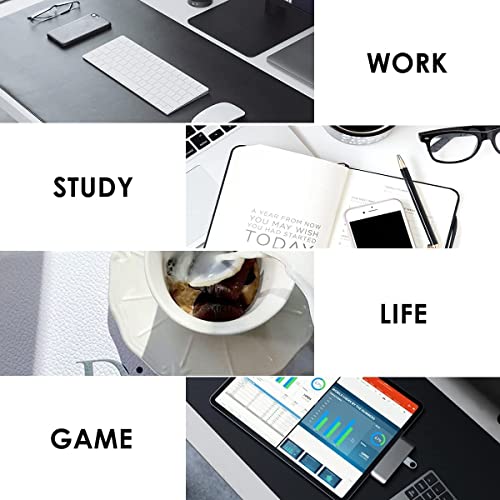 KLAYOVE Desk Mat, Multifunctional Mouse Mat, Office Mouse Mat, Laptop Desk Mat, Gaming Mouse Mat, PU Leather, Table Protection Mat for Office/Hom