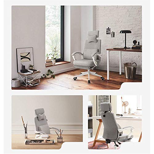 Mu Ladies Computer Chair Fabric Office Chair Home Study Chair Swivel Chair Nordic Boss Chair Ergonomic Chair Office Chair (Size : 124X70X70Cm)