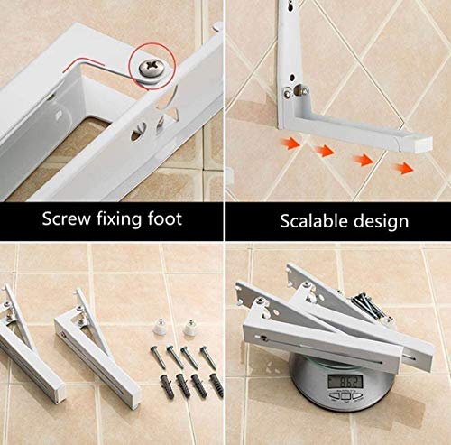 Foldable Stretch Shelf Rack Wall Mount Kitchen Microwave Oven Stand Bracket Microwave Oven Wall Mounting Brackets - White