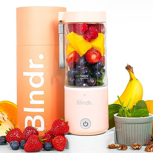 Blndr | Portable, Rechargeable Blender & Smoothie Maker | 420ml Capacity, 6 Stainless Steel Blades, 4000mAH Battery (Carbon Black)