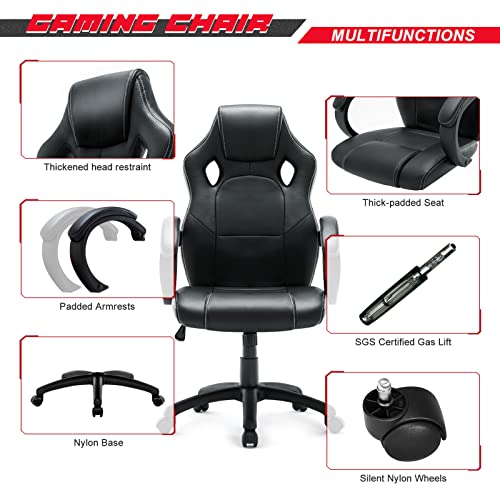 IntimaTe WM Heart Gaming Chair Ergonomic Office Chair Swivel Racing Chair High Back Desk Chair Reclining Computer Chair Executive PC Gamer Chair